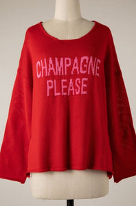 CHAMPAGNE PLEASE SWEATER // RED