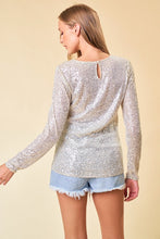 Load image into Gallery viewer, PARTY TIME SEQUIN TOP // CHAMPAGNE
